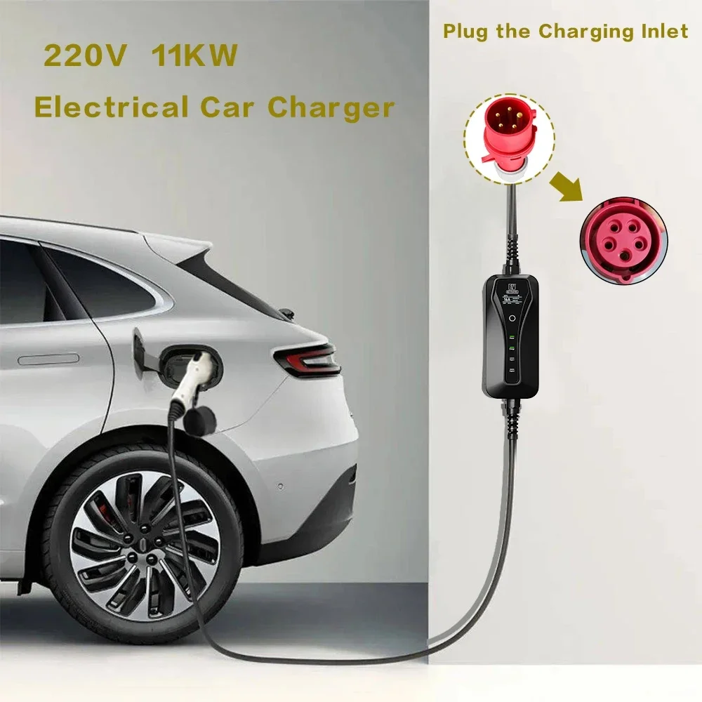 11KW 16A Portable EV Charger T - Type 2 Portable Ev Charger 11Kw Cee 评论和价格