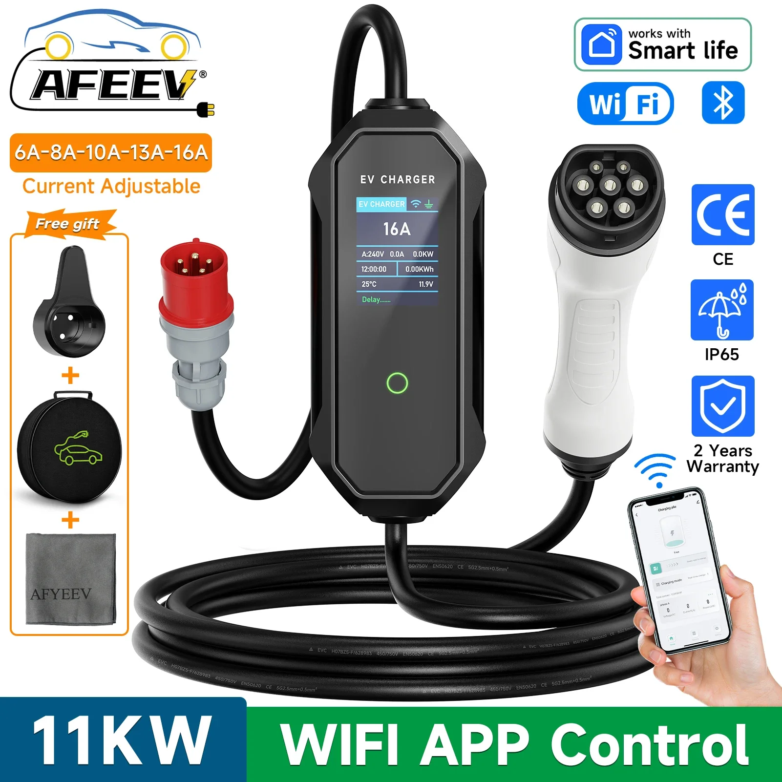 AFEEV Type 2 Portable EV Charg - Type 2 Portable Ev Charger 11Kw Cee 评论和价格